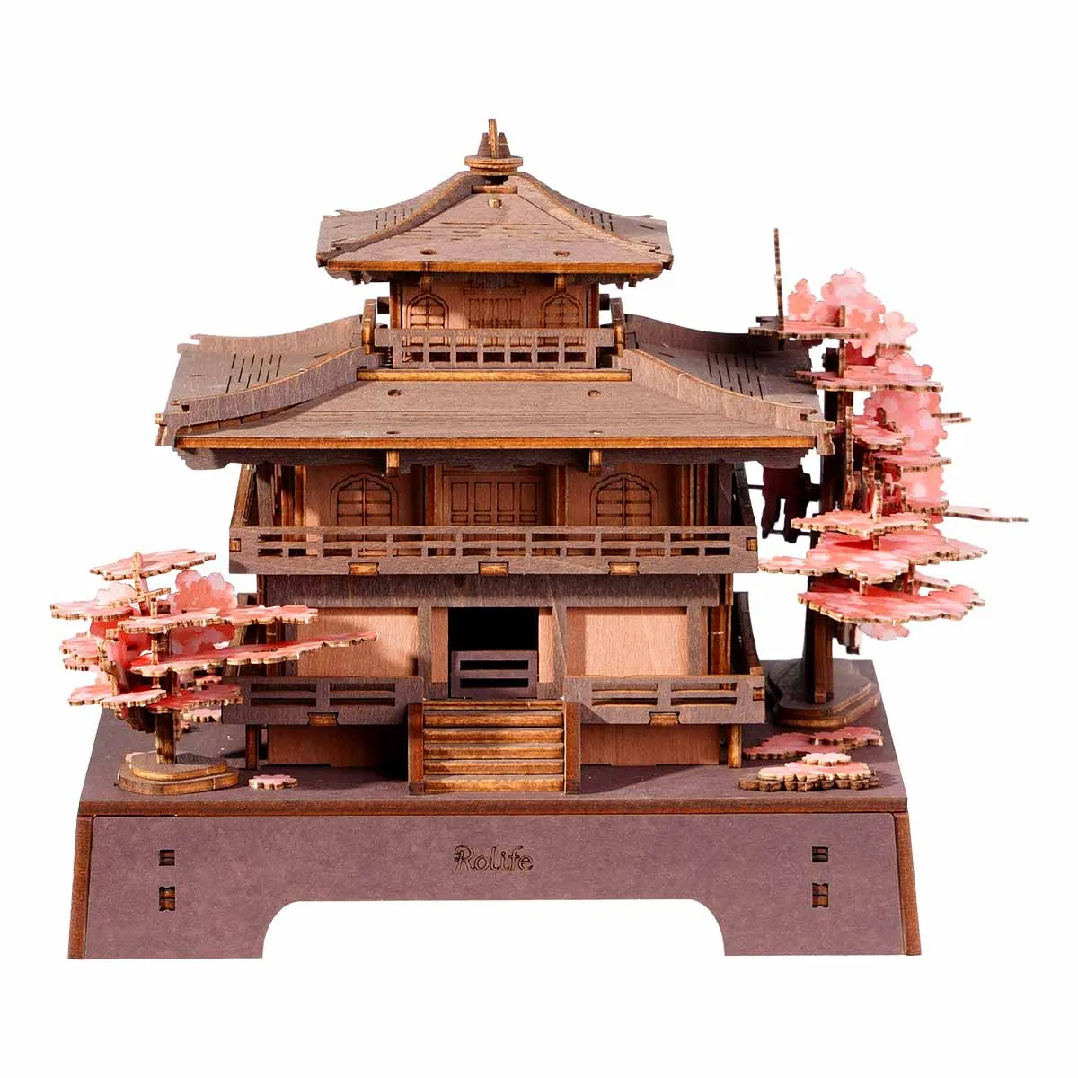 Robotime Sakura Pavilion 3D Wooden Puzzle Beginner Friendly Japanese Miniature with Balcony Zen Home Decor Unqiue Gift for Adult - Image 7
