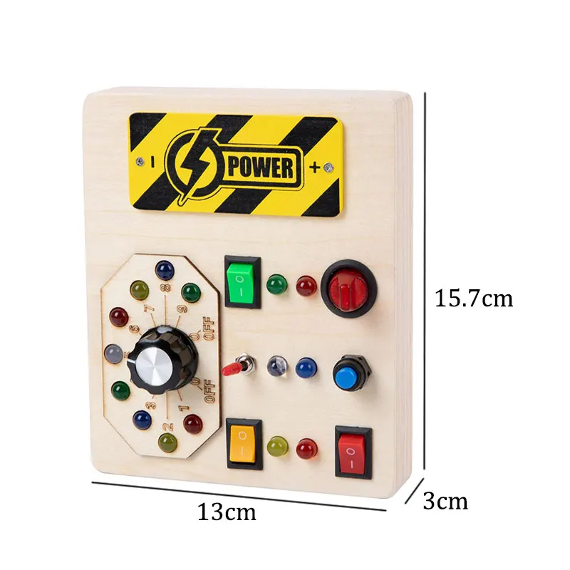 Montessori Busy Board Sensory Toys Wooden With LED Light Switch Control Board Travel Activities Children Games For 2-4 Years Old - Image 7