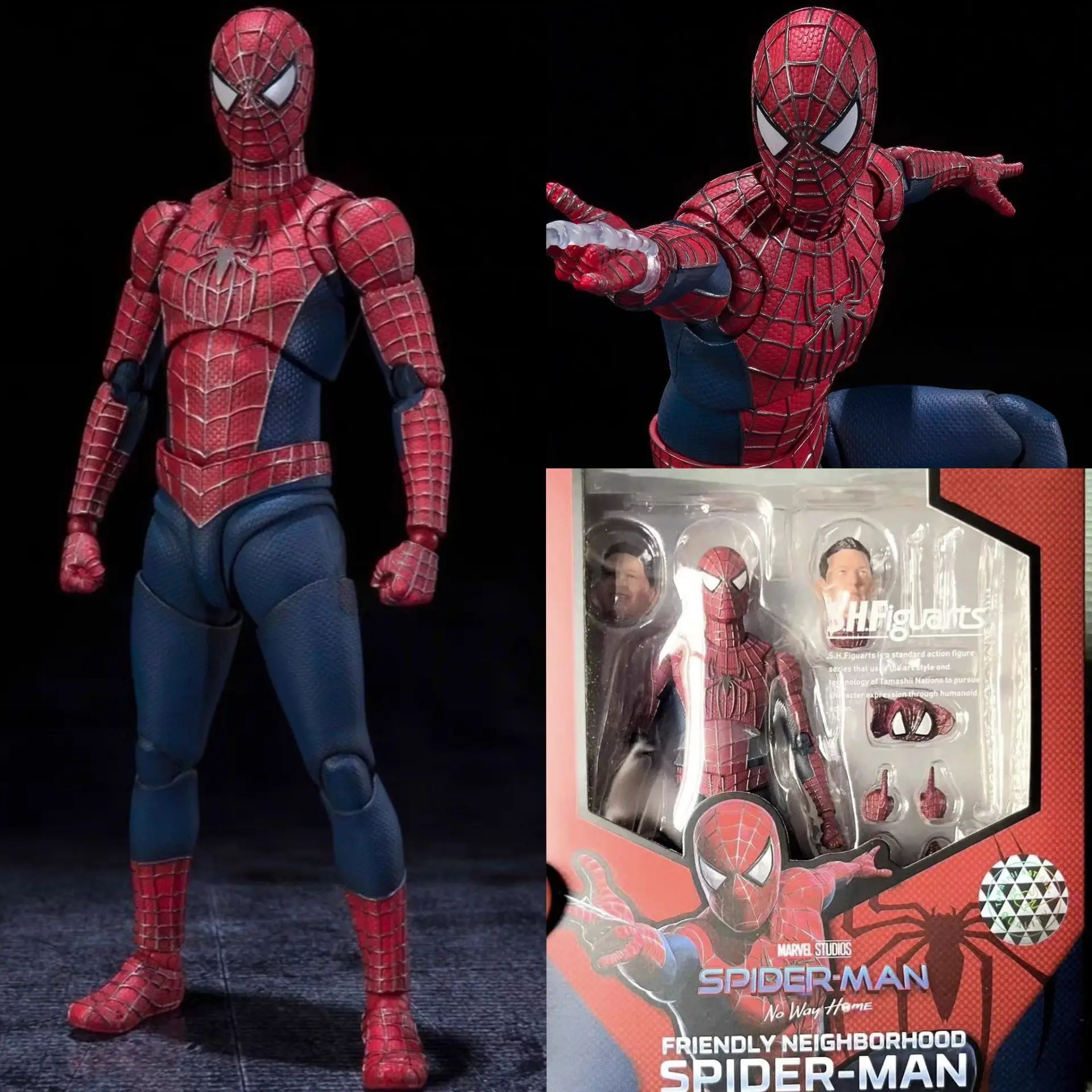 Marvel S.H.Figuarts Tobey Maguire Spider-Man Amine Action Figure Articulated Joints Extra Heads No Way Home Collectible Toys - Image 7