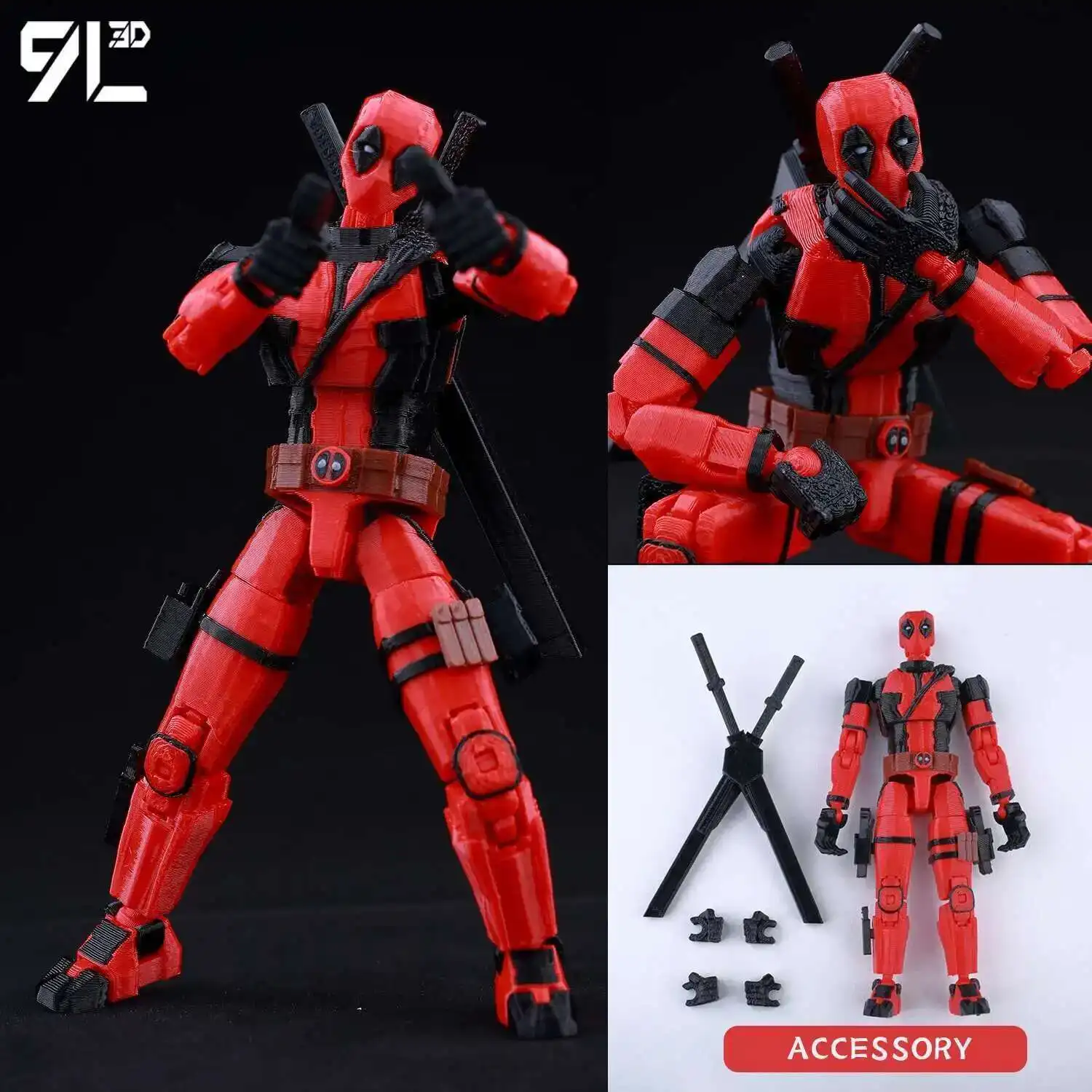 9L3D Printed Deadpool Wolverine Batman Spider-Man Venom Action Figures Dummy13 Lucky13 T13 Anime Model Toys Collectors Gifts - Image 15