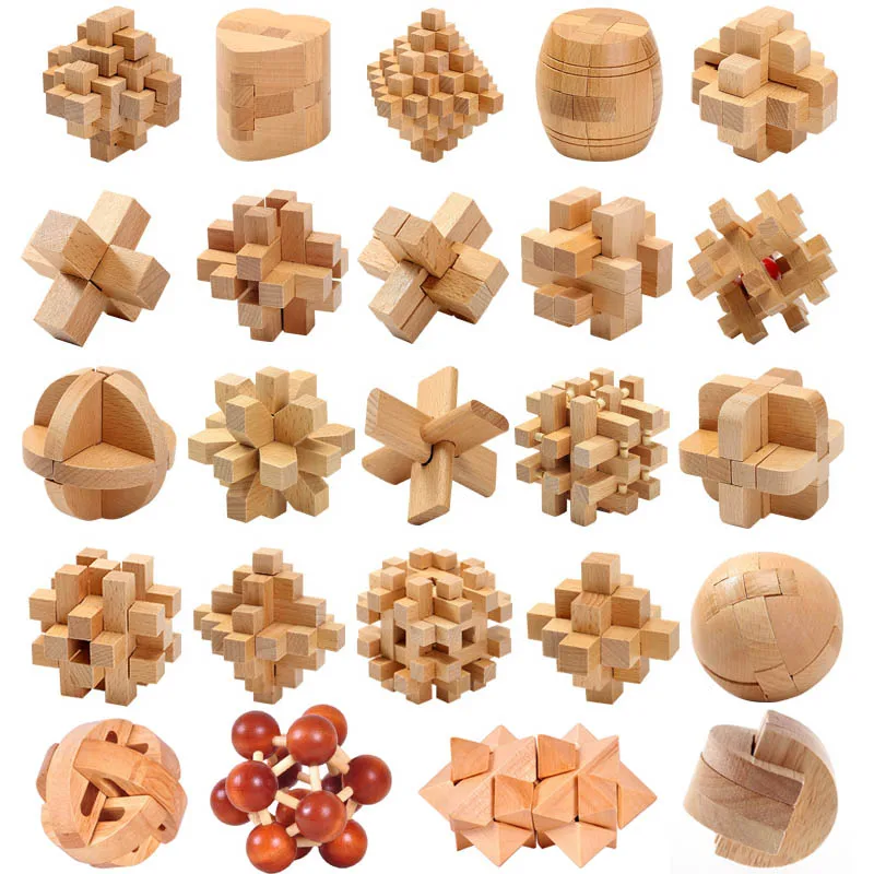 Lu Ban Puzzle Wooden Brain Toys IQ Games Children And Adults Casse Tete Rompecabezas 3D De Madera Juegos De Inteligencia - Image 2