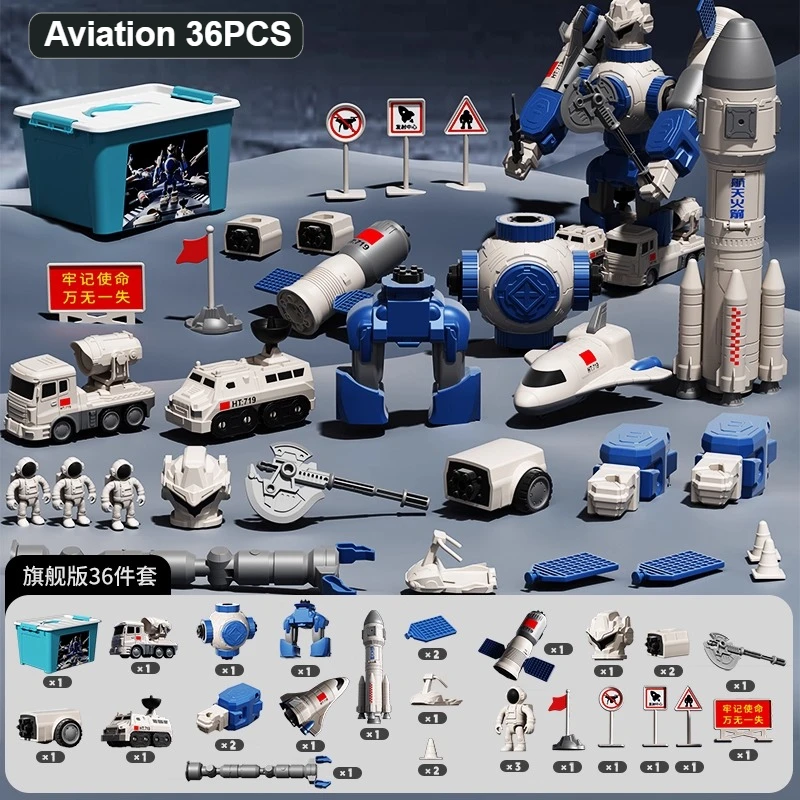 Children's Magnetic Deformation Engineering Car Robot Building Block Toy Set Multi Style Puzzle Assembly Machinery Mech Toy Gift - Image 12