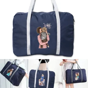 Luggage Storage Bag Mom Image Printed Folding Travel Organizer Portable Aircraft Multifunctional LargeCapacity Travel Bags