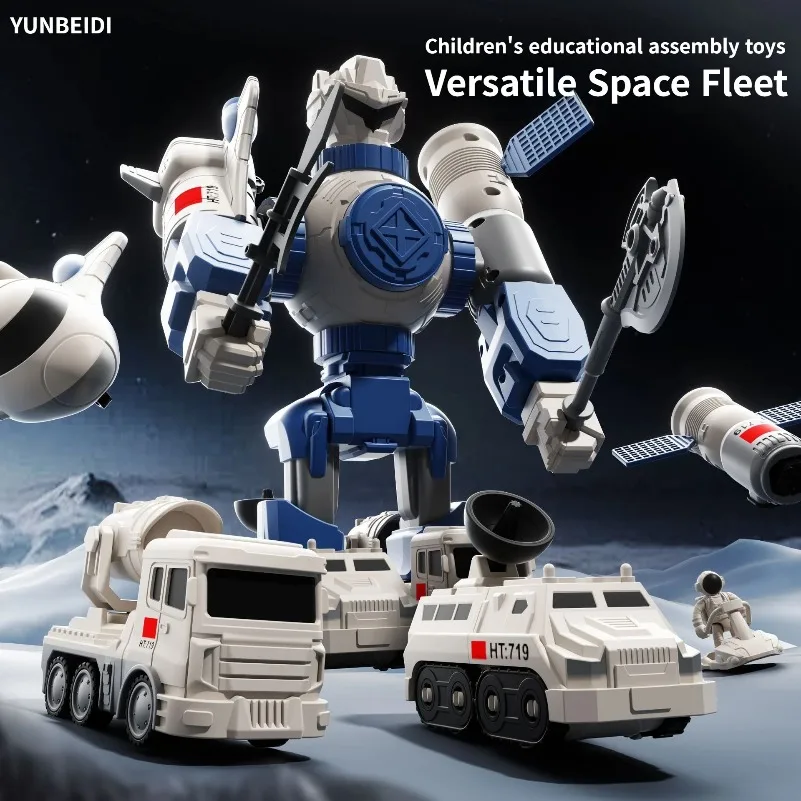 Children's Magnetic Deformation Engineering Car Robot Building Block Toy Set Multi Style Puzzle Assembly Machinery Mech Toy Gift - Image 4
