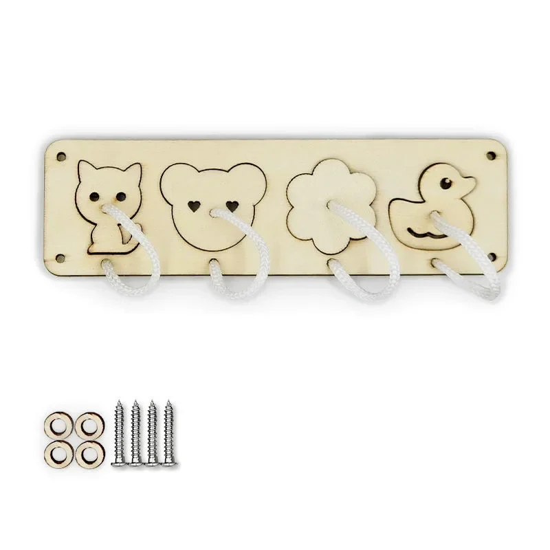 DIY Montessori Busy Board Wooden Toy Accessory animal Hourglas Alarm Clock Mirror Educational Unlock Sensory Toy Educational Toy - Image 8