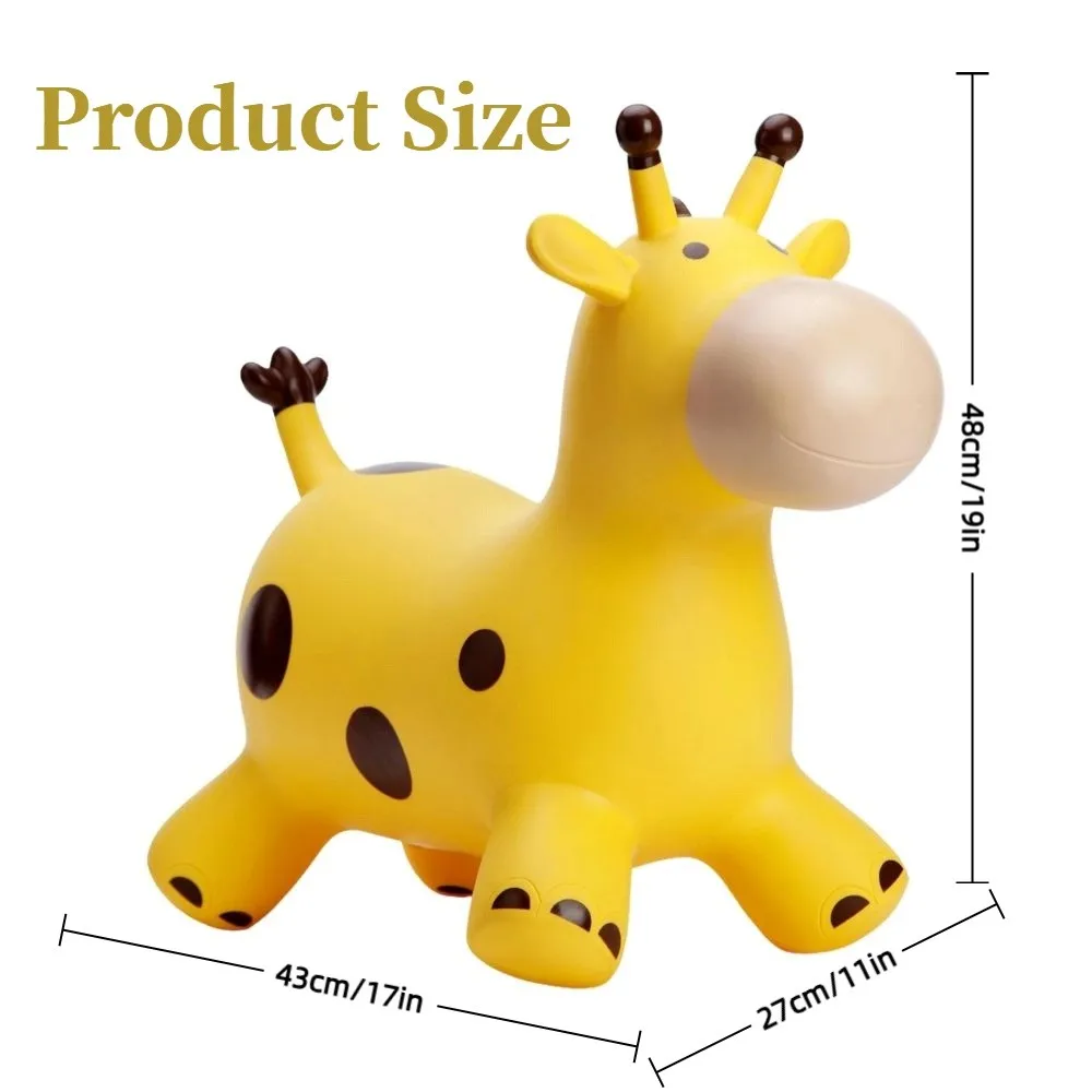 Inflatable Giraffe Bouncy Horse Thickened Rubber Animals Jumping Toys Sturdy Anti-fall Ride-on Toy Horse - Image 6