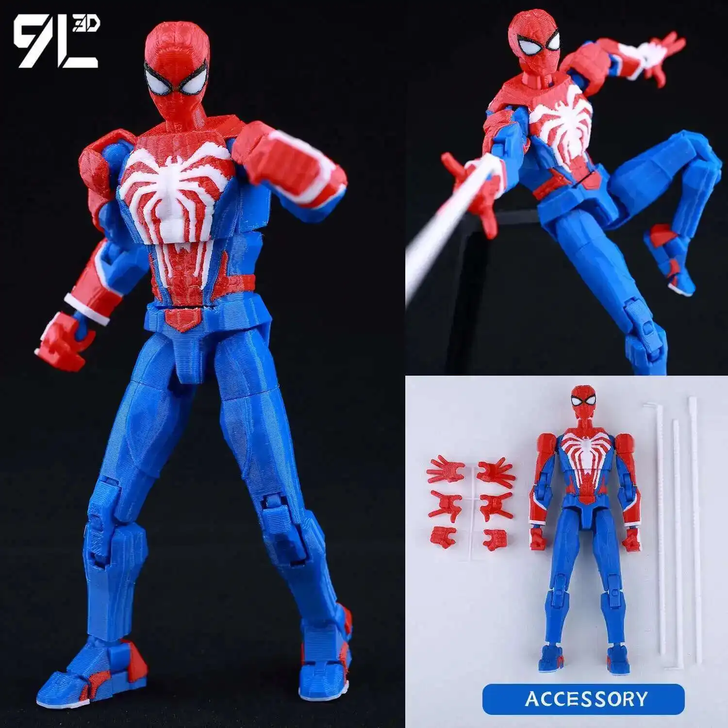 9L3D Printed Deadpool Wolverine Batman Spider-Man Venom Action Figures Dummy13 Lucky13 T13 Anime Model Toys Collectors Gifts - Image 24