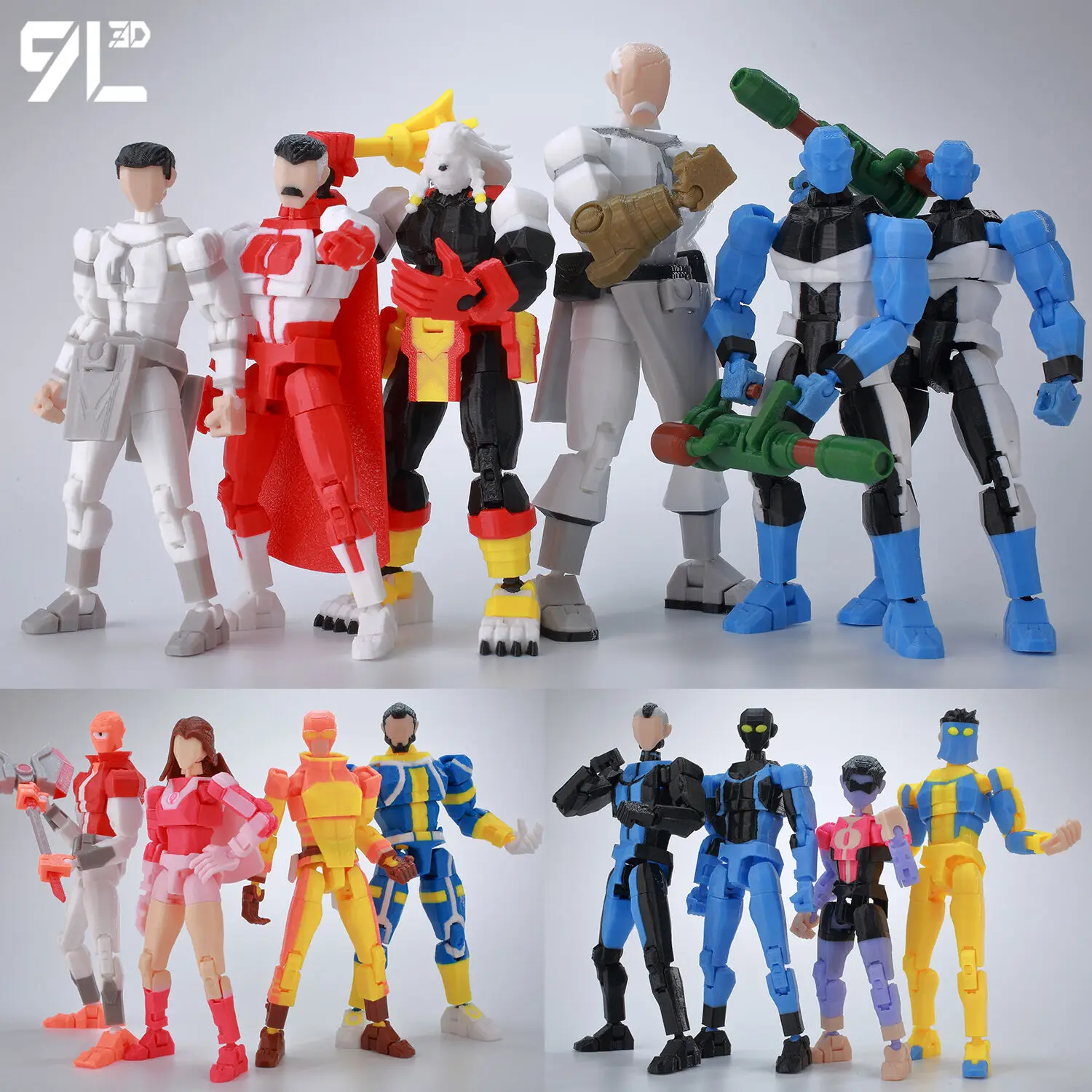9L3D Printed Deadpool Wolverine Batman Spider-Man Venom Action Figures Dummy13 Lucky13 T13 Anime Model Toys Collectors Gifts - Image 2