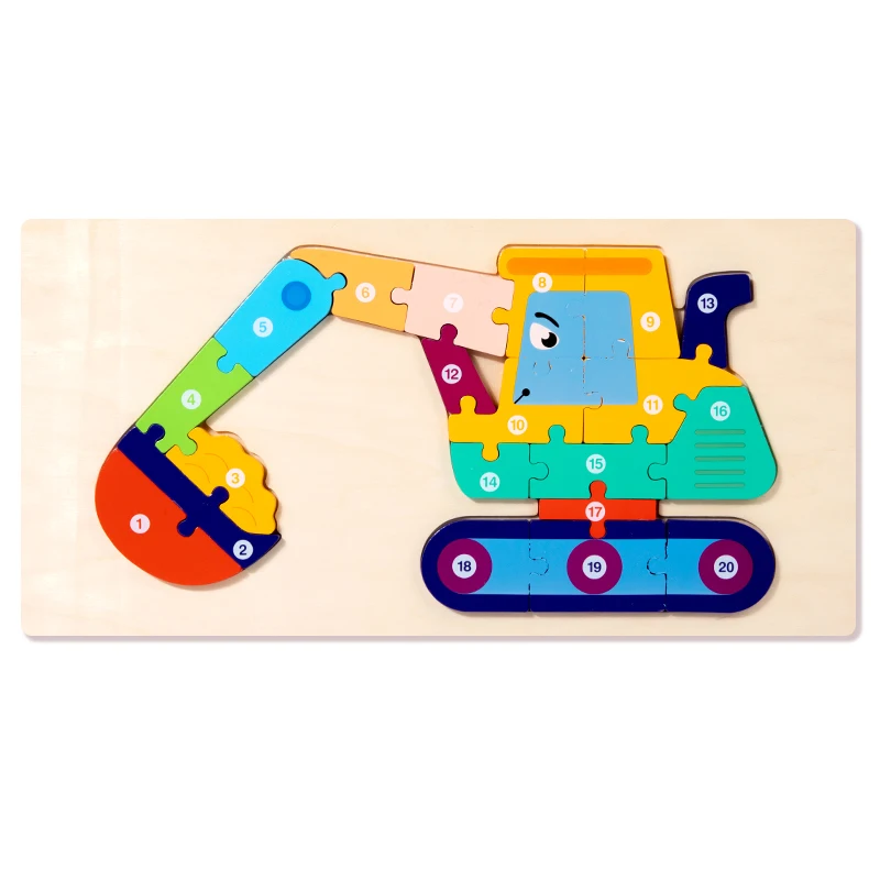 3D Vehicle Wooden Puzzle Hand-eye Coordination Transportation Jigsaw Puzzle Ages 1-5 Children Toddlers Preschool Educational Toy - Image 8