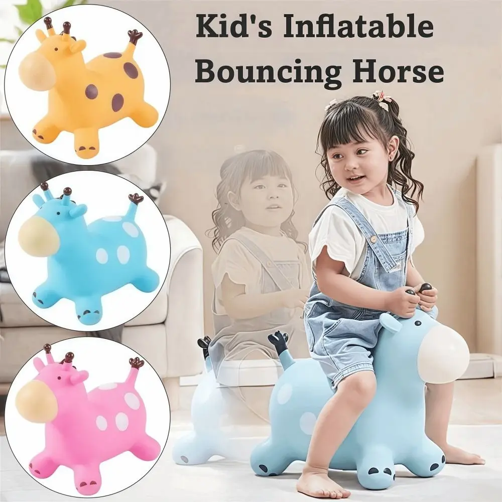 Inflatable Giraffe Bouncy Horse Thickened Rubber Animals Jumping Toys Sturdy Anti-fall Ride-on Toy Horse - Image 2