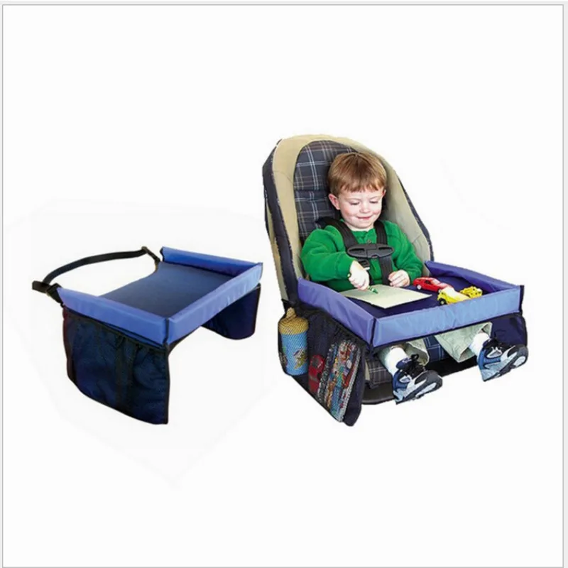 Car Seat Travel Tray for Kids with Safety Straps Backseat Organizer Table for Eating Drawing Playing Car Accessories - Image 2