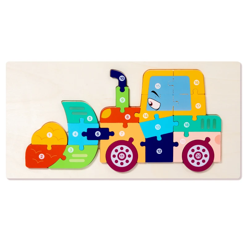 3D Vehicle Wooden Puzzle Hand-eye Coordination Transportation Jigsaw Puzzle Ages 1-5 Children Toddlers Preschool Educational Toy - Image 10