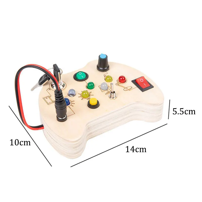 Montessori Busy Board Sensory Toys Wooden With LED Light Switch Control Board Travel Activities Children Games For 2-4 Years Old - Image 9