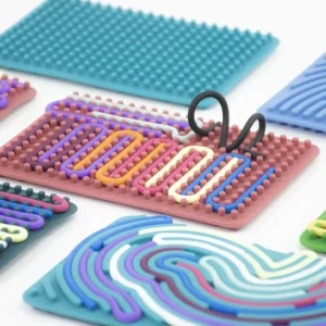 Sensory Activity Board for Kids Busy Board Motor Skills Montessori Toy Relaxing Stress Colored Silicone Rod Travel Toy Gifts