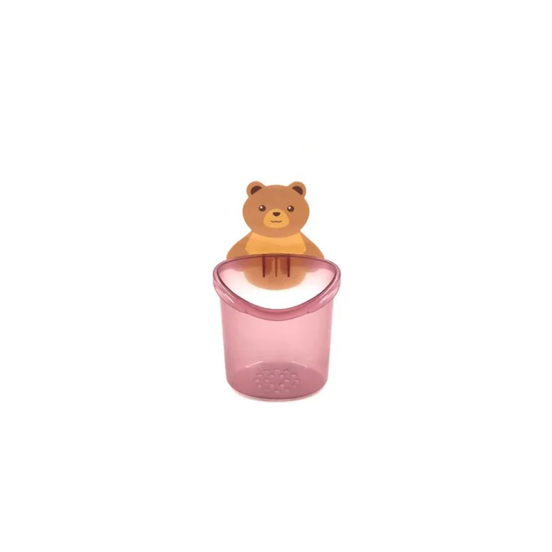 2pcs Wall Mounted Bathroom Bear Toothbrush Holder Kids Non-Stick Cuddle Shelf Cute Animal Design for Children's Oral Hygiene - Image 8