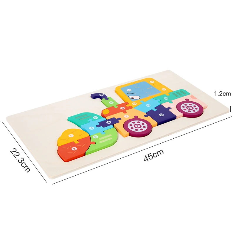3D Vehicle Wooden Puzzle Hand-eye Coordination Transportation Jigsaw Puzzle Ages 1-5 Children Toddlers Preschool Educational Toy - Image 6