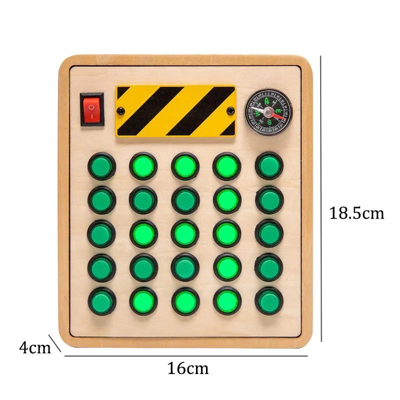 Montessori Busy Board Sensory Toys Wooden With LED Light Switch Control Board Travel Activities Children Games For 2-4 Years Old - Image 12